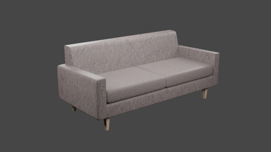 coq nain 73 canapé mélange Facile minimaliste double chaise appartement maison cuit textures 3d print model - Mito3D