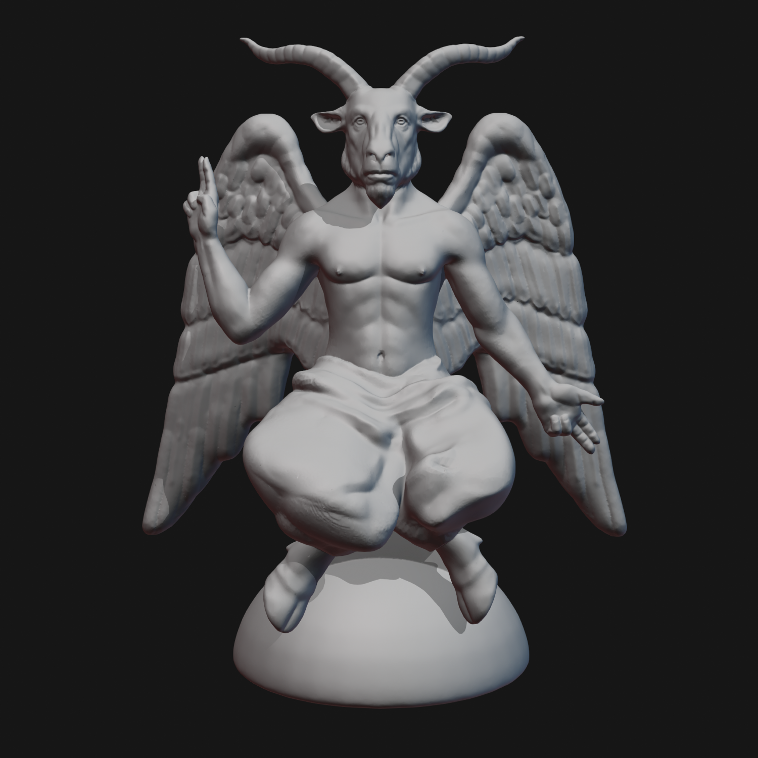 baphomet 3d impresión modelo in escultura 3dexport dios demonio demoníaco ocultismo oculto diablo mal misterio culto ala 3D print model - Mito3D