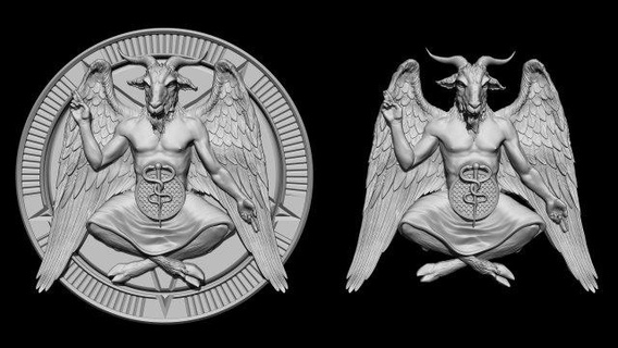 baphomet bas relief 01 figürinler Rahatlama melek Tanrı mezarlık dini takı isa Hıristiyan Katolik klasik ölüm cnc Yazdır Sanat heykeller anneanne minyatürler heykel 3d print model - Mito3D