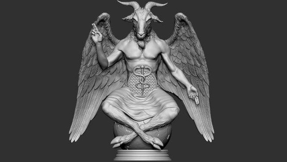 baphomet sculpture 01 demon satan sculptures evil god graveyard religion religious jewelry jesus christian catholic classical death cnc print art mothermaria 3d print model - Mito3D