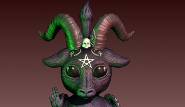 bapometa Bruxas assustador monstro colecionáveis escultura Horror personagem terror decoração decoration art brinquedos 3d print model - Mito3D