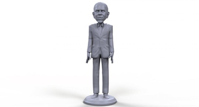 barack obama stylized high quality 3d printable miniature politician leader board-game statue man human usa sculpture figurine toy american art tabletop 3d print model - Mito3D