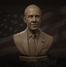 barack obama sculpture portrait usa figurine bust celebrity president miniatures pollitic print printing america vote statue monument printable biden kanye 3d print model - Mito3D