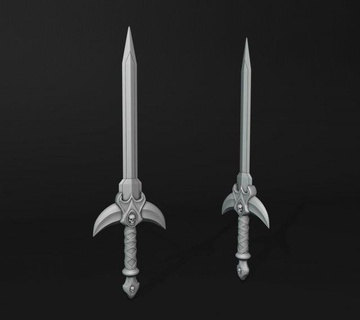 barbar kılıç oyuncaklar silah mitoloji fantezi dekorasyon heykel minyatür barbarian sword bıçak ağzı keskin kafatası savaşçı şövalye çelik Demir cüce Sanat masaüstü 3d print model - Mito3D
