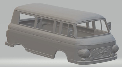 barkas b 1000 minibus printable body van 3d print model in automotive 3dexport slot scalextric tamiya rc miniz hobby micro diecast 3d print model - Mito3D