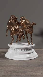 barocco cavallo scultura animale statua cavalli classico 3dprint 3dprintable figura decorazione arredamento 3d print model - Mito3D