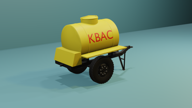barrel kvass trailer blender 3d wheels truck russia 3d print model - Mito3D