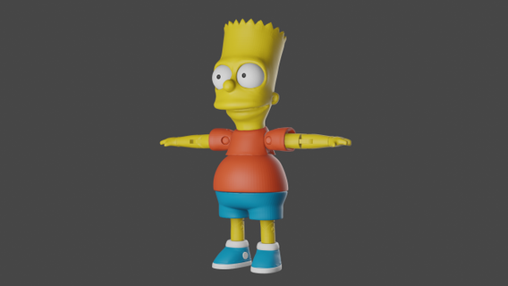 bart Simpson mafsallı şekil oyuncaklar Simpsons tpu esnek Yazdır 3d print model - Mito3D