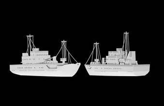 bas relief pescar buque Embarcacion máquina corte madera panel composición mar 3d print model - Mito3D