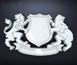 base coat arms shield bear lion 3d print model - Mito3D