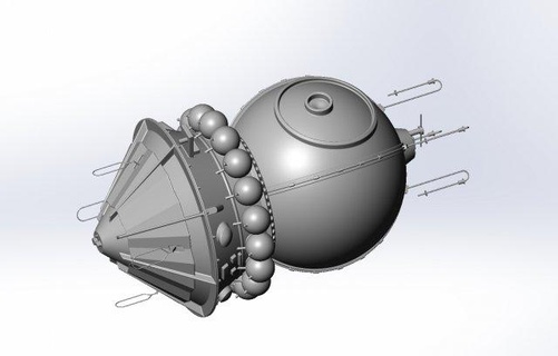 básico Vostok 1 3ka espaço cápsula imprimível modelo veículo réplica nave espacial miniatura space capsule história foguete gagarin 3d print model - Mito3D