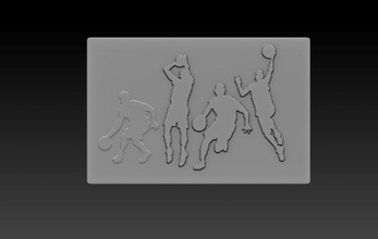 basketballers relief reliefs reliefmodel 3dtable 3dtableau 3dprint 3dprinting 3dprinter basketball 3d print model - Mito3D