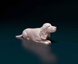 basset chien animal impression stl obj imprimable printready 3d print model - Mito3D