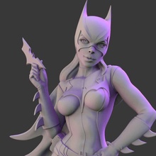 Schläger Mädchen Batgirl Büste stl Harz Filament 3d 3dprint Charakter 3d print model - Mito3D
