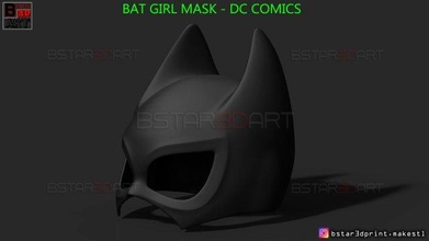 schläger mädchen maske dc comics 3d drucken modell spielzeuge 3dexport dunkel helm batgirl batman cosplay super eisen kapitän amerika spiele 3d print model - Mito3D