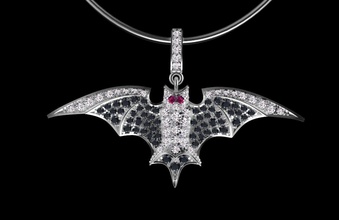 bate colgante el vampiro diamante la joyería ratón colgantes 3d print model - Mito3D