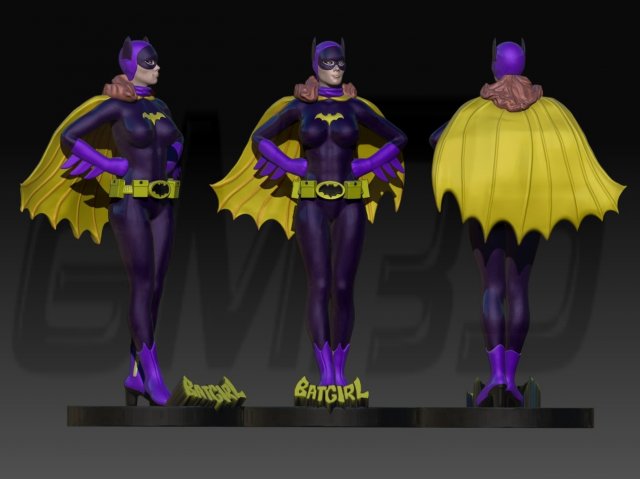 fille chauve souris 1966 yvonne craig 3d impression modèle in femme 3dexport batman merle allié tv 60s dc 3D print model - Mito3D