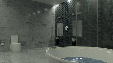 baignoire intérieur réaliste tuile toilette sauna douche marbre salle bains conception évier 3d print model - Mito3D