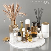 salle bains accessoires parfums séché fleurs produits beauté bouteille shampooing crème gel tube lotion verre blé arôme bâton parfum bougie décor vaporisateur Dior 3d print model - Mito3D