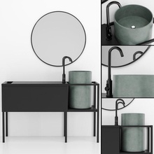 salle bains meubles libre céramique évier robinet lavabo miroir siphon 3d print model - Mito3D