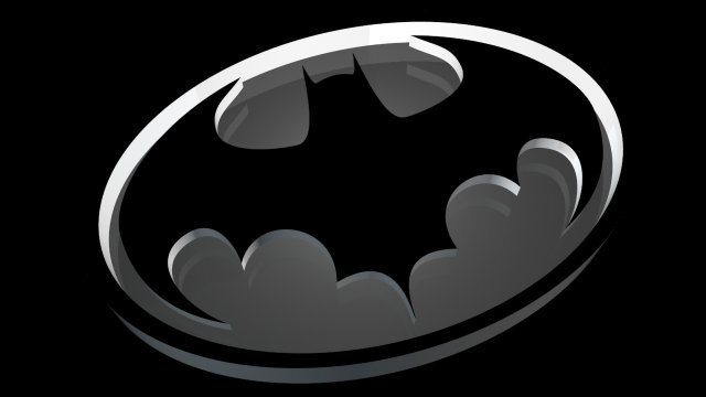 batlogo 3d impressão modelo in sinais logotipos 3dexport batman bastão tim burton 1989 conduziu 3D print model - Mito3D