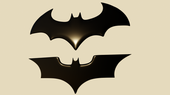Batman Abzeichen Zeichen Logos Logo 3dprint verschiedene Lowpoly Ventilator Fan Art Film Star Schläger Tier Legende Fangemeinde Kleberv 3d print model - Mito3D