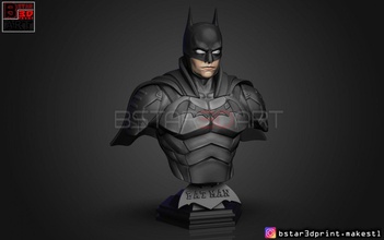 batman busto 2021 - robert pattinson dc comic il figura giocattolo la marvel joker ironman capitano testa faccia scultura 3d print model - Mito3D