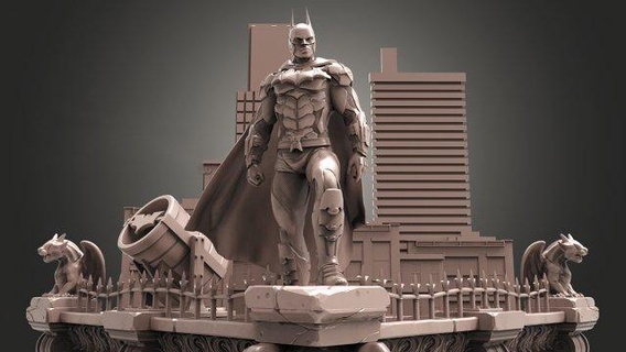 batman diorama homme super héros dc chauve souris cap Chevalier miniatures sculpture statue cosplay costume sombre art fanart batsignal Superman 3d print model - Mito3D