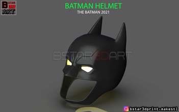 batman helmet the 2021 robert pattinson dc cómic ventilador arte 3d impresión modelo in juguetes 3dexport mascara cosplay máscara casco accesorios juguete traje bufón robar pattinson 3d print model - Mito3D