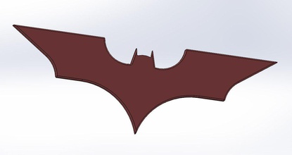 batman logo 3d impression modèle in panneaux logos 3dexport symbole conception super héros 3d print model - Mito3D