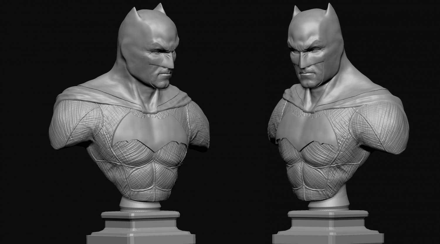 batman superhero bust 3d print model in sculpture 3dexport marvels dc ironman superman aquaman marvel comics hero cnc zbrush 3dmodel printable 3dprint wonderwomen hulk xmen avengers 3D print model - Mito3D