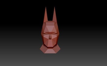 batmans cabeça herói Super heroi batman pobre low poly poligonal polígono figura estatueta 3d print model - Mito3D