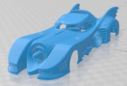 batmobile 1989 jet car printable body automotive slot scalextric tamiya rc miniz hobby micro 3d print model - Mito3D