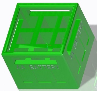 batterie espace rangement boîte 3d impression modèle storage box aaa aa 3d print model - Mito3D