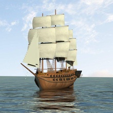 acorazado 3d modelo in 3dexport antiguo batalla barco carga clíper detallado histórico medieval oceano pirata velero navegación mar embarcacion viajero buque agua embarcación madera 3d print model - Mito3D