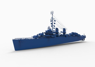 acorazado mod2 3d impresión modelo in automotor 3dexport iowa clase nuclear guerra mundial armada embarcacion barco misil fragata us mar destructor ww2 buque naval 3d print model - Mito3D