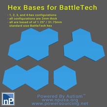 battletech hex bases free mech mecha tabletop game hexagon based catalyst 3d print model - Mito3D