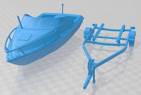 bayliner barca trailer settore automobilistico diorama modellazione passatempo solido scala modello 3d print model - Mito3D