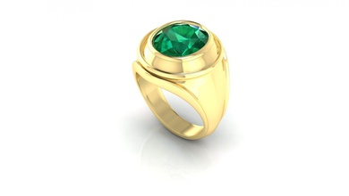 bazel coctail gold ring 3d print model gem gemstone precious unisex special 3d print model - Mito3D
