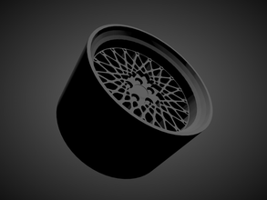 bbs e49 scalabile 3d stampabile cerchio stampa modello in veicolo 3dexport tamiya pressofuso ruote fujimi miniature 1 24 25 18 32 43 3d print model - Mito3D