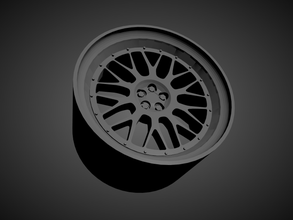 bbs lm scalable 3d printable rim tamiya diecast wheels fujimi miniatures vehicle 1-24 1-25 1-18 1-32 1-43 3d print model - Mito3D