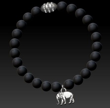 gioielli di perline braccialetto cordone argento oro moda stampabile elefante rhino zbrush lava uomini donne swarovski onyx la pietra naturale elegante origine vulcanica 3d print model - Mito3D
