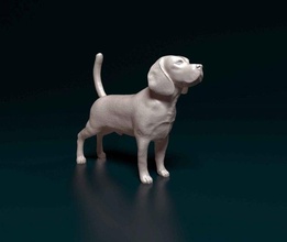beagle 3d print model in figurines 3dexport dog animal printable stl obj 3d print model - Mito3D