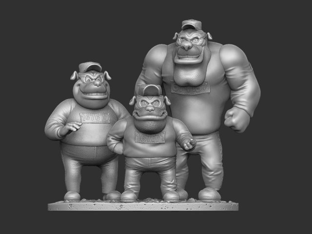 beagle boys stl 3d printable print model in animals 3dexport mickey mouse minnie walt disney cartoons disneyland statue miniature scrooge mcduck pluto donald dale chip roquefort rescuers-chip darkwing 3D print model - Mito3D