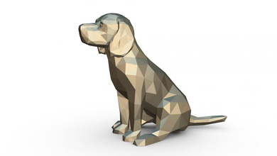 beagle şekil 3d yazdır model in hayvanlar 3dexport sanat hediye düşük poli 3dprint hayvan dekor heykelcik iç tasarım minyatürler heykel oyuncak karikatür kağıt işi japon katlama sanatı oturma 3d print model - Mito3D