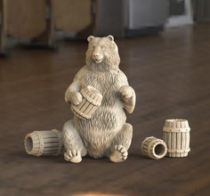 bear barrel honey paws animal 3d printer predation bees roar miniatures figurines 3d print model - Mito3D
