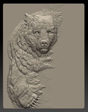 bear -relief -3d print animal zoo predator sculpture fauna relief basrelief forest jungle picture 3d print model - Mito3D
