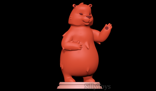 Urso animais peludo antro desenho animado masculino pata rabo 3d print model - Mito3D