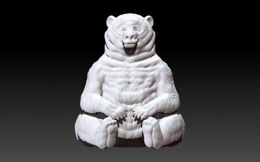 Urso escultura oso animal animais pelúcia mamífero desenho animado Adorno ursos pretos fera selvagem arte mel dientes peluche fofa jardim personagem urso pardo 3d print model - Mito3D