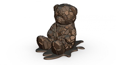 oso figura Arte regalo impresión lowpoly 3dprint animal decoración figurilla interior diseño miniaturas escultura estatua juguete chokolate 3d print model - Mito3D